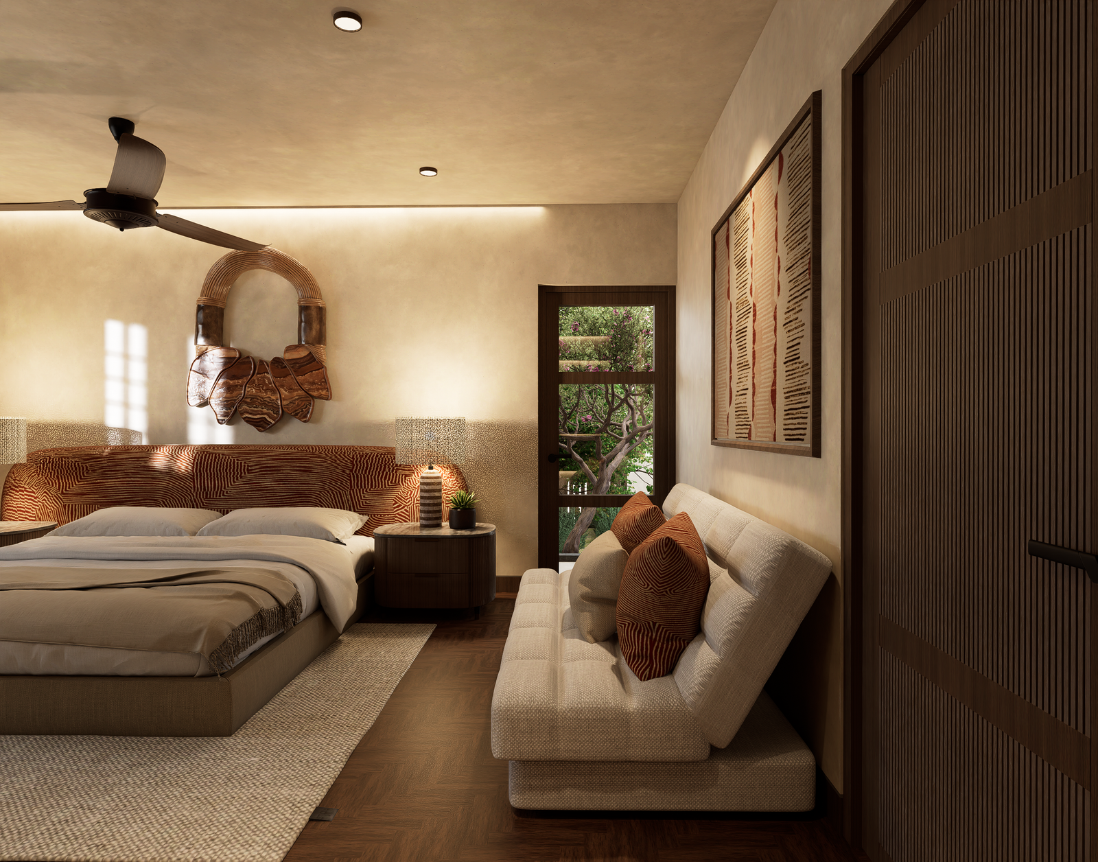 Suite with king bed and daybed at SOMA Franschhoek